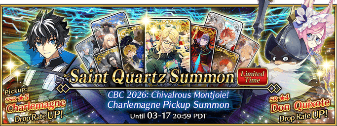 Chaldea Boys Collection (CBC) 2026: Chivalrous Montjoie! Charlemagne Pickup Summon